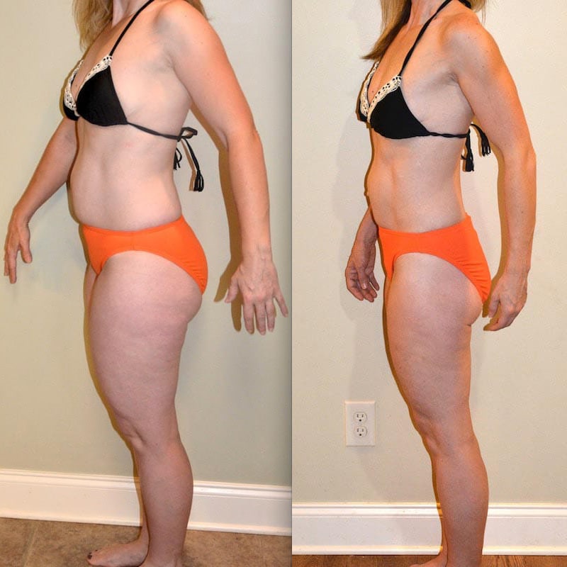 Client transformation — Sculpted core · 16 weeks